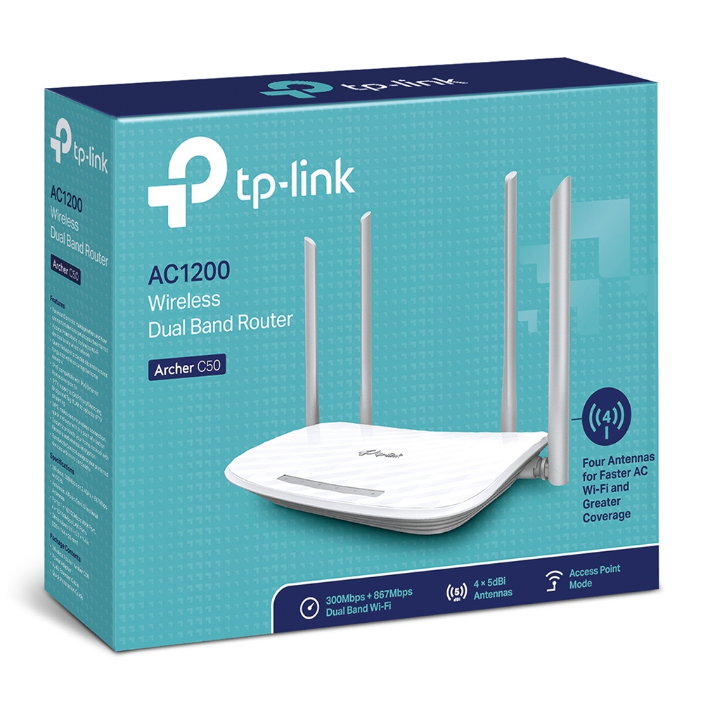 POINT D'ACCES TP-Link ARCHER C50 V6 Routeur WiFi 4 antennes