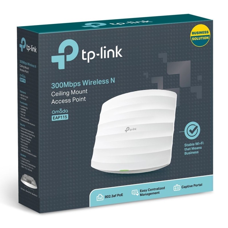 EAP225 : POINT D'ACCÈS TP-LINK PLAFONNIER DOUBLE BANDE AC1200 300 MBPS 1P G SUPPORT POE - 16 DBI (copie)