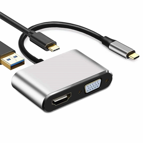 Adaptateur TYPE C vers HDMI VGA 4K Adaptateur 4-en-1